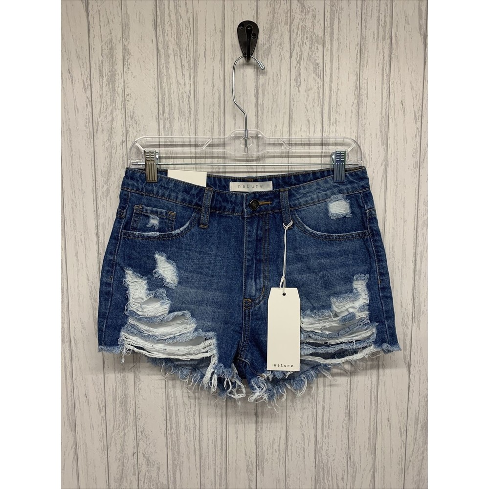 Womens Size M Nature Denim Shorts Distressed NWT